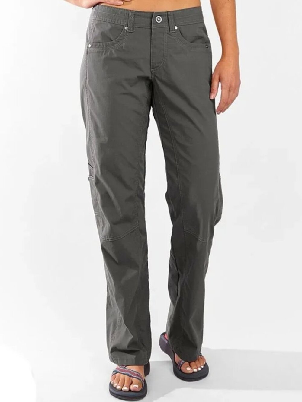 Kuhl Free Range Cargo Pants Women's 2 Long Stretch Nylon Hiking Outdoors Camping
